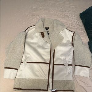 PrettyLittleThing Cream Shearling Jacket